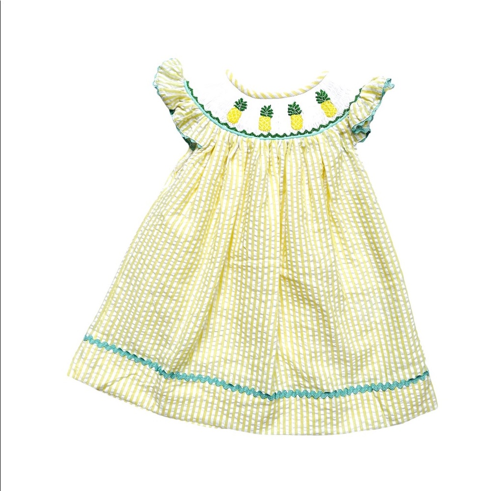 Pineapple Smocked Seersucker Dress